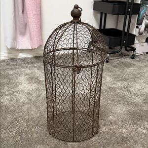 Rustic Brown Wire Birdcage Decor